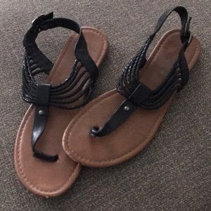 Black strappy sandals